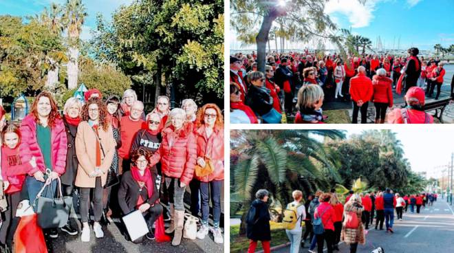 Con Fidapa Sanremo oltre 200 donne in marcia sulla ciclabile per dire “no” alla violenza di genere