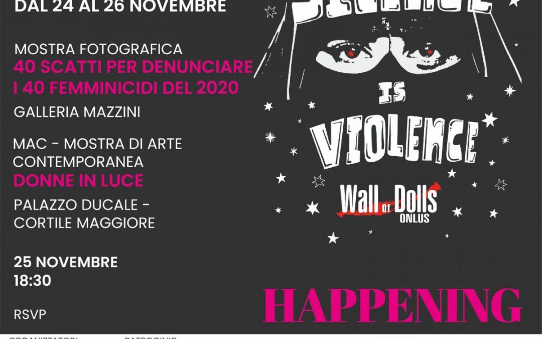 Mostra SILENCE IS VIOLENCE – Genova galleria Mazzini 24 -26 novembre 2021