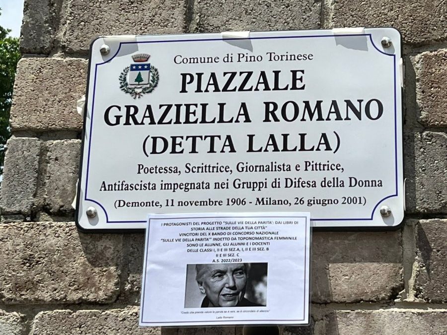 Intitolazione della Piazzetta a Lalla Romano a Pino Torinese