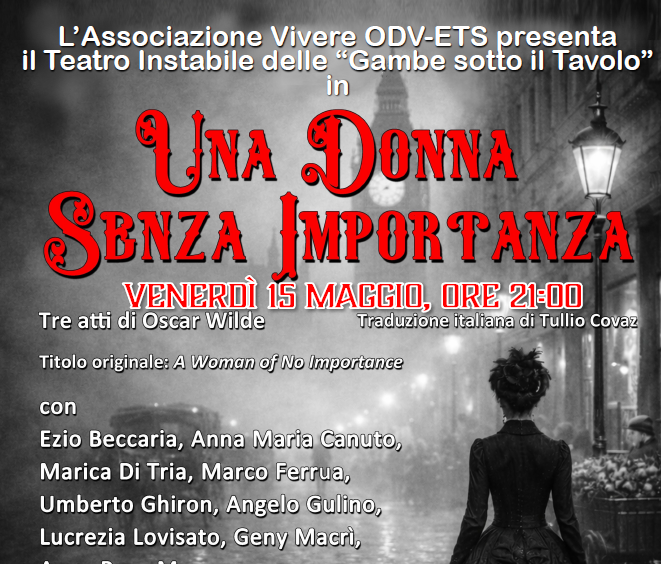 Spettacolo teatrale “Una donna senza importanza”